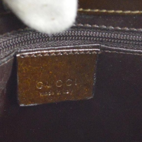 Gucci Vintage Brown Satchel Speckled And Glossy Leather With Bamboo - Picture 10 of 12